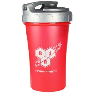 BSN Endo Rush Red Protein Shaker Bottle BPA Free 600ml Capacity Compartment Lid
