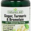 Natures Aid Ginger, Turmeric and Bromelain Tablets - Pack of 60 Tablets