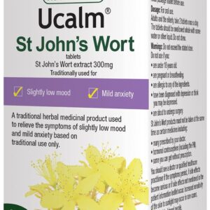 Natures Aid Ucalm 300mg (Equivalent 1500mg-2100mg of St Johns Wort Herb) - Pack of 60 Tablets