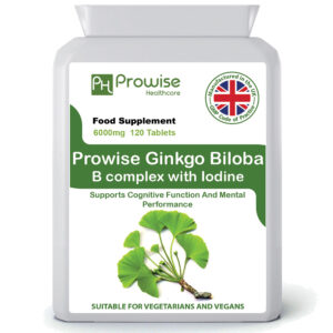 Ginkgo Biloba 6000mg with Vitamin B Complex and Iodine 120 Tablets - Prowise