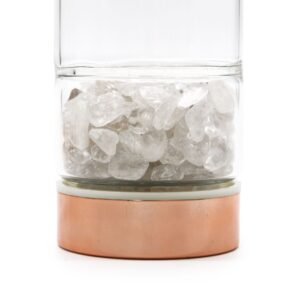 Alternative view of Crystal Glass Tea Infuser Bottle - Rose Gold - Rock Quartz