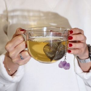 Raw Crystal Gemstone Tea Strainer - Rock Quartz - Image 6