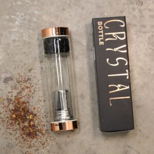Crystal Glass Tea Infuser Bottle - Rose Gold - Rock Quartz - Image 6