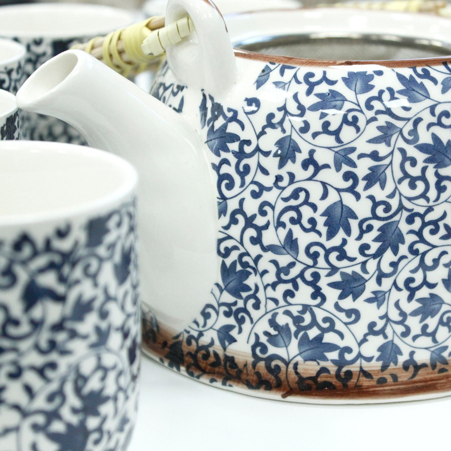 Herbal Teapot Set - Blue Pattern - Image 6
