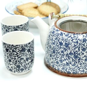Herbal Teapot Set - Blue Pattern - Image 8