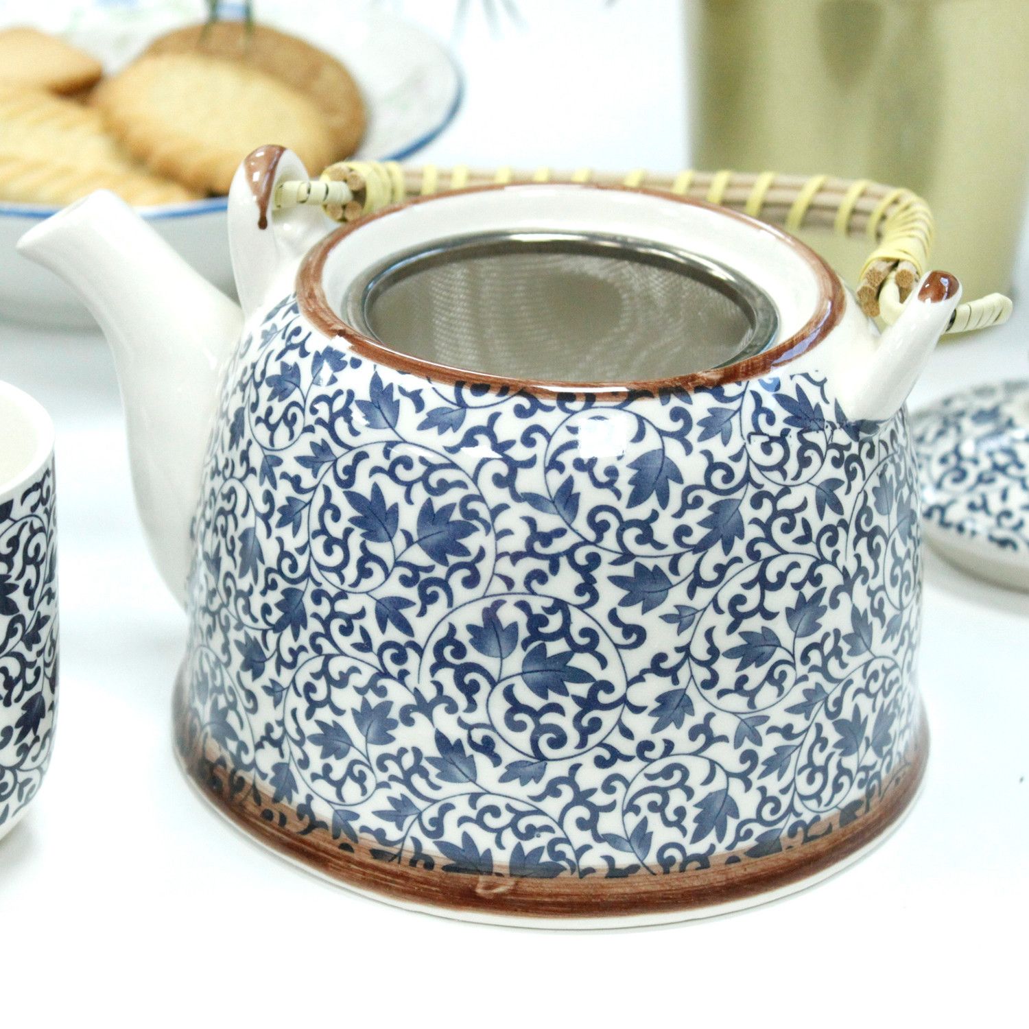 Herbal Teapot Set - Blue Pattern - Image 4