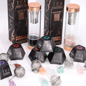 Raw Crystal Gemstone Tea Strainer - Black Obsidian - Image 7